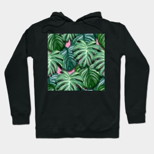 Modern Jungle Monstera Leaf Pattern Hoodie